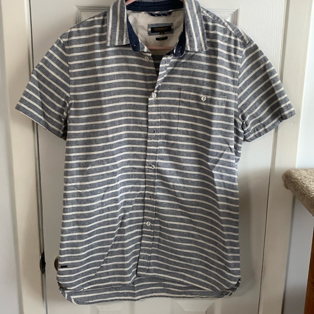 Astronomy Blue/White Striped button down shirt